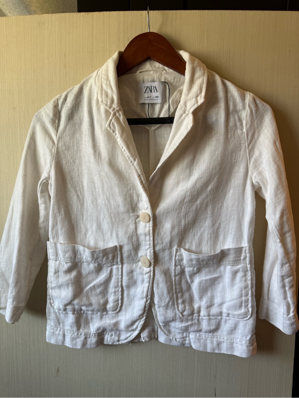 Zara White Casual Blazer